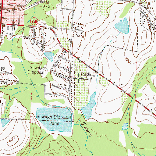 Topographic Map of WXZE-AM (Sylvester), GA