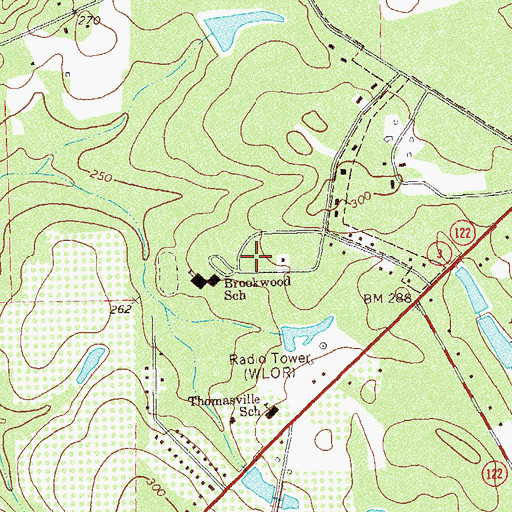 Topographic Map of WSTT-AM (Thomasville), GA