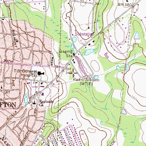 Topographic Map of WTIF-AM (Tifton), GA