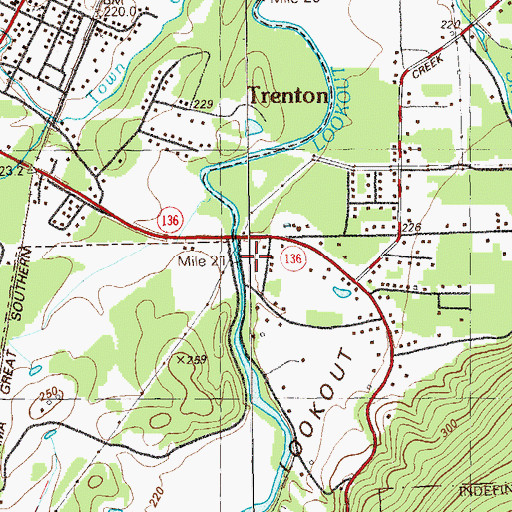 Topographic Map of WADX-AM (Trenton), GA