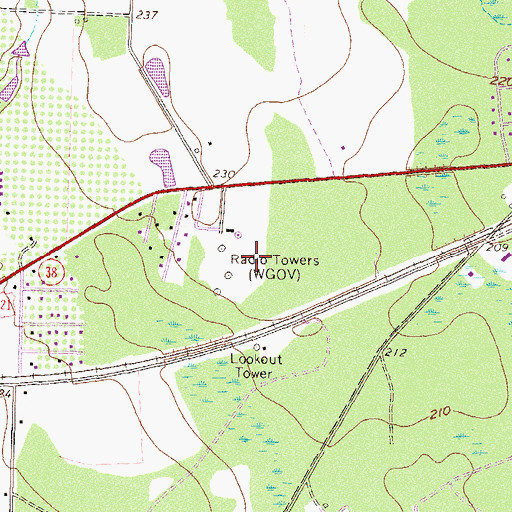 Topographic Map of WGOV-AM (Valdosta), GA