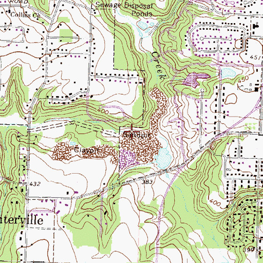 Topographic Map of WZQB-AM (Warner Robins), GA