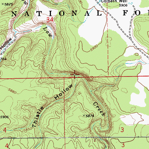 Topographic Map of Thistle Hollow, AZ
