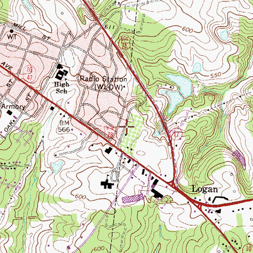Topographic Map of WLOV-AM (Washington), GA