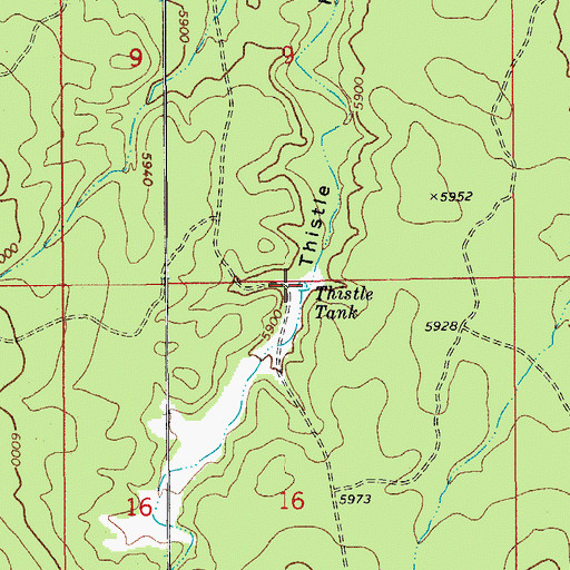 Topographic Map of Thistle Tank, AZ