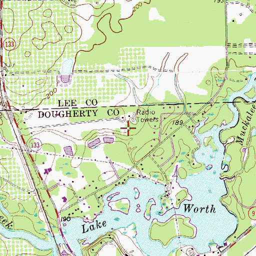 Topographic Map of WKAK-FM (Albany), GA
