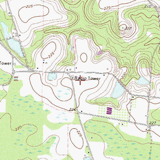 Topographic Map of WKXH-FM (Alma), GA