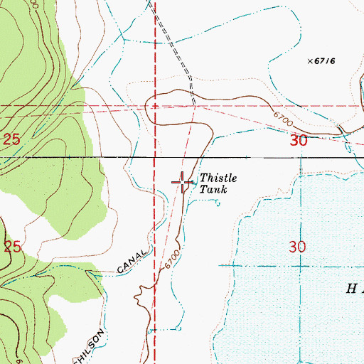 Topographic Map of Thistle Tank, AZ