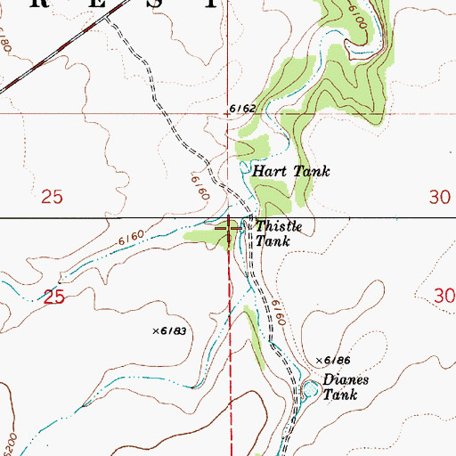 Topographic Map of Thistle Tank, AZ