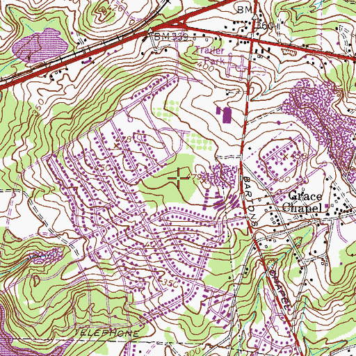 Topographic Map of WOPW-FM (Augusta), GA