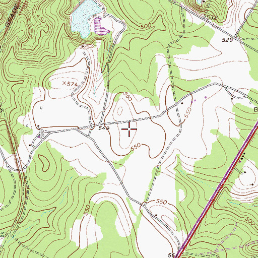 Topographic Map of WBBQ-FM (Augusta), GA