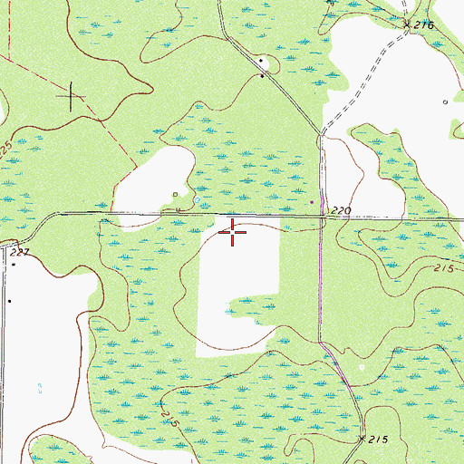 Topographic Map of WBYZ-FM (Baxley), GA