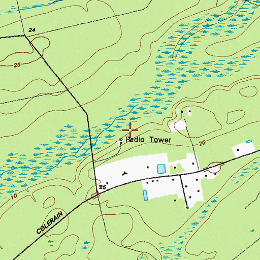 Topographic Map of WHJX-FM (Brunswick), GA