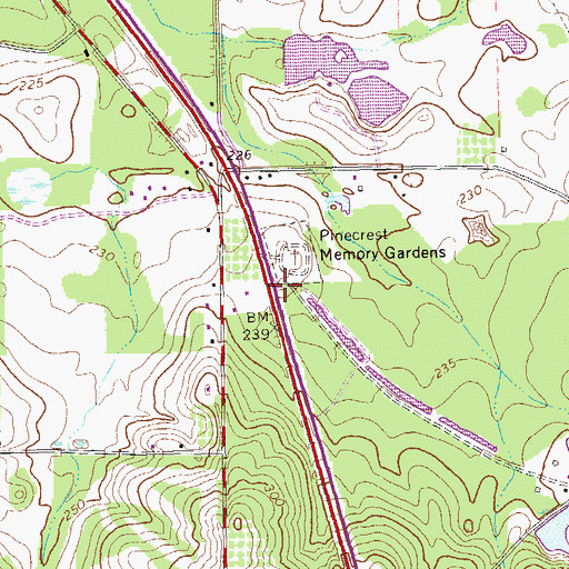 Topographic Map of WQVE-FM (Camilla), GA