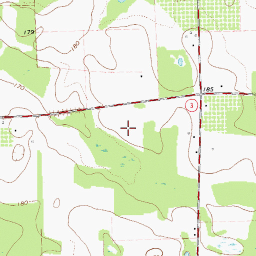 Topographic Map of WQVE-FM (Camilla), GA