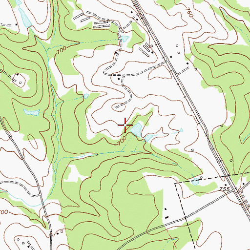 Topographic Map of WGMG-FM (Crawford), GA