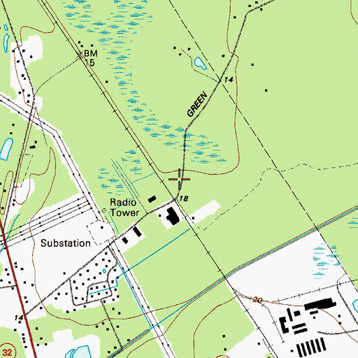 Topographic Map of WXMK-FM (Dock Junction), GA