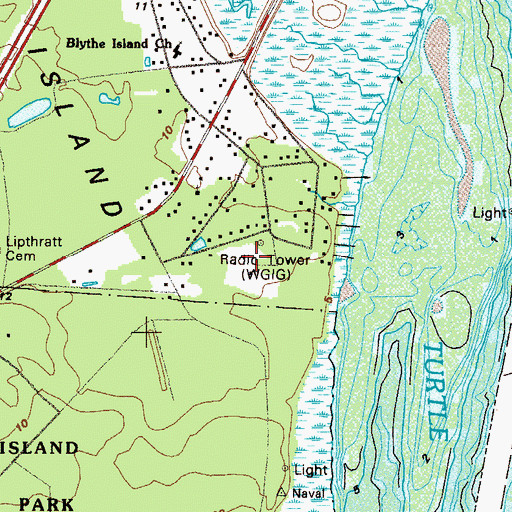Topographic Map of WXMK-FM (Dock Junction), GA