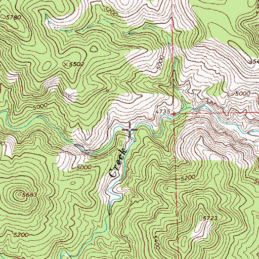 Topographic Map of Thomas Creek, AZ