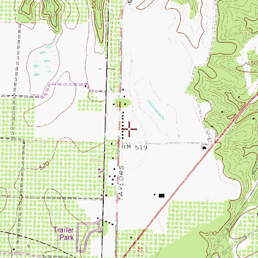 Topographic Map of WQBZ-FM (Fort Valley), GA