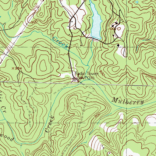Topographic Map of WYAY-FM (Gainesville), GA