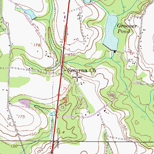 Topographic Map of WKIG-FM (Glennville), GA