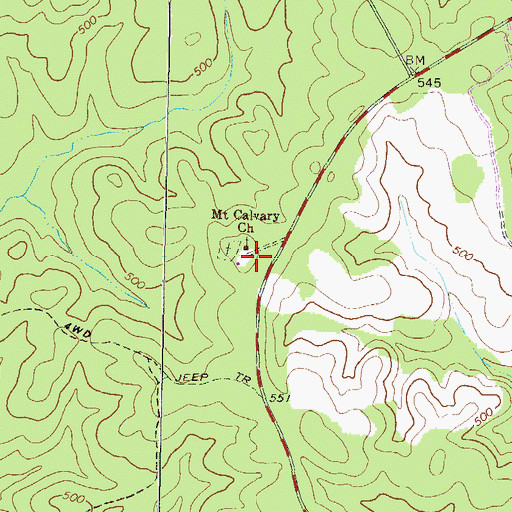 Topographic Map of WDDK-FM (Greensboro), GA