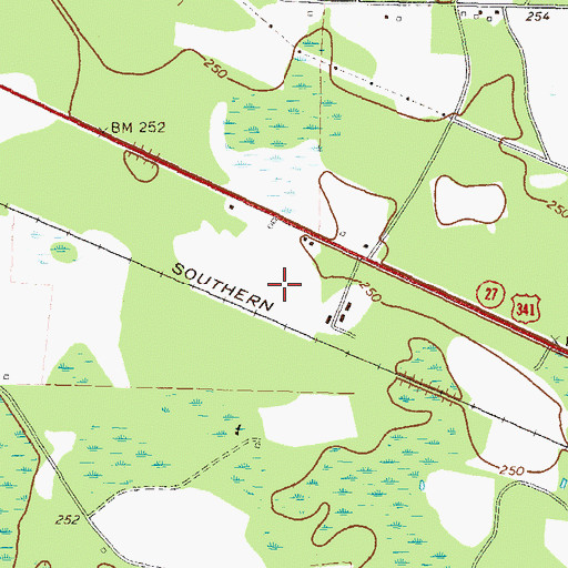 Topographic Map of WVOH-FM (Hazlehurst), GA