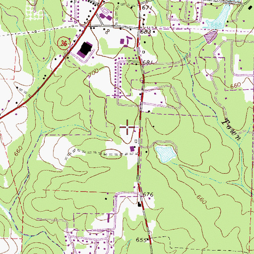 Topographic Map of WJGA-FM (Jackson), GA