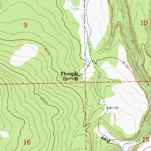 Topographic Map of Thomas Spring, AZ