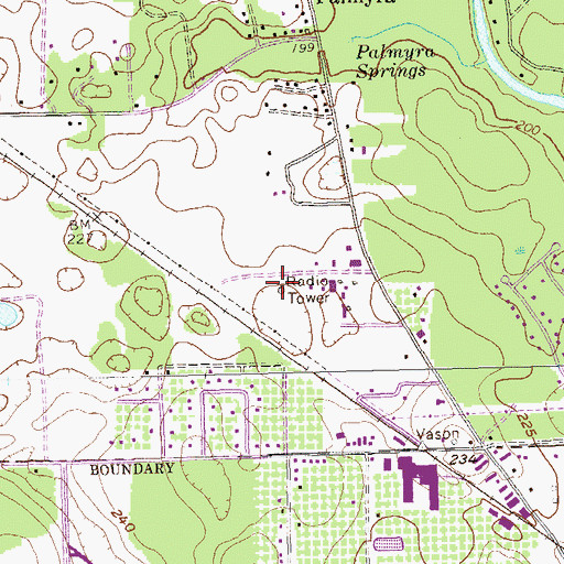 Topographic Map of WIKX-FM (Leesburg), GA