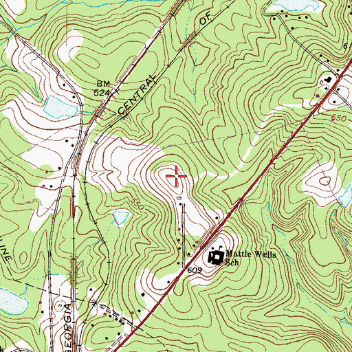 Topographic Map of WDEN-FM (Macon), GA