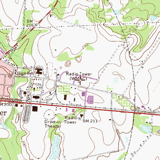 Topographic Map of WHCG-FM (Metter), GA