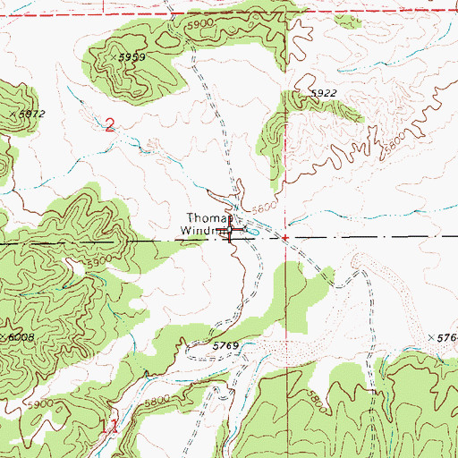 Topographic Map of Thomas Windmill, AZ