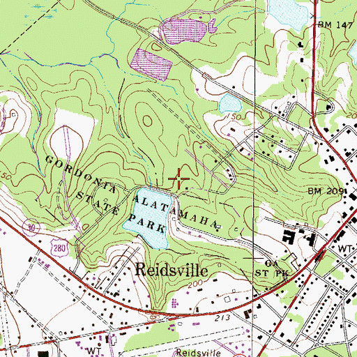 Topographic Map of WRBX-FM (Reidsville), GA
