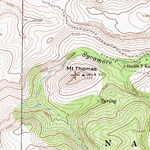 Topographic Map of Mount Thomas, AZ