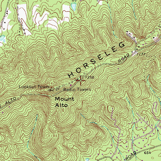 Topographic Map of WQTU-FM (Rome), GA