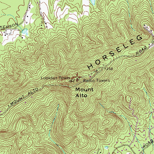 Topographic Map of WKCX-FM (Rome), GA