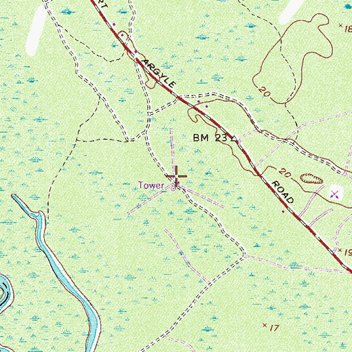 Topographic Map of WCHY-FM (Savannah), GA