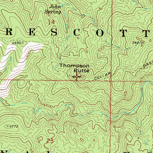 Topographic Map of Thompson Butte, AZ