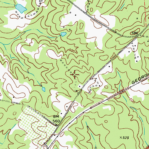 Topographic Map of WHAN-FM (Sparta), GA