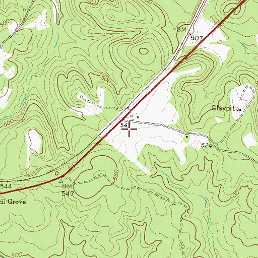 Topographic Map of WSKS-FM (Sparta), GA