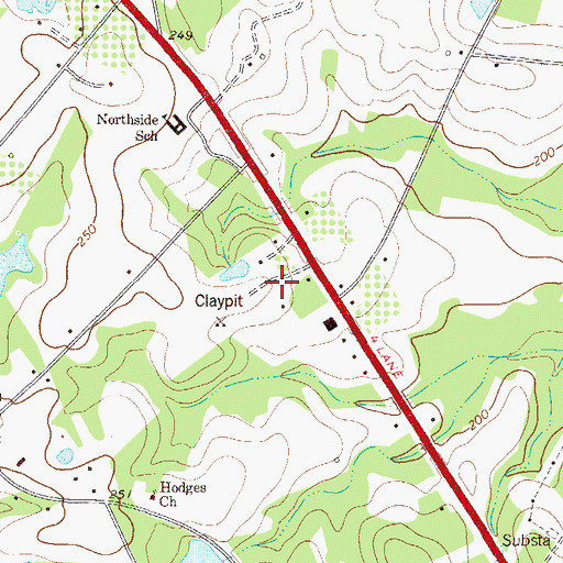 Topographic Map of WUUF-FM (Statesboro), GA