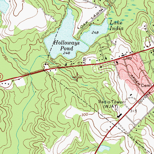 Topographic Map of WJAT-FM (Swainsboro), GA