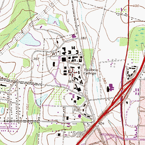 Topographic Map of WPLH-FM (Tifton), GA