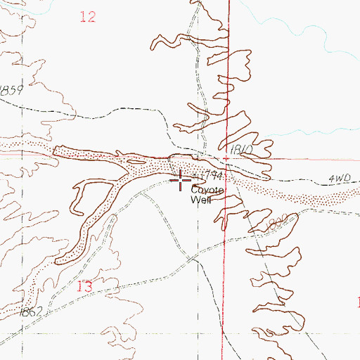 Topographic Map of Coyote Well, AZ