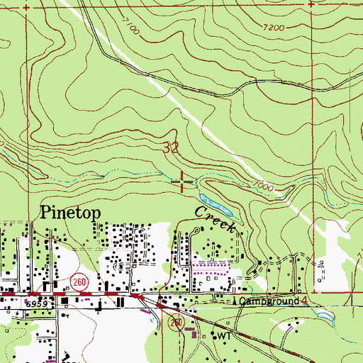Topographic Map of Thompson Creek, AZ