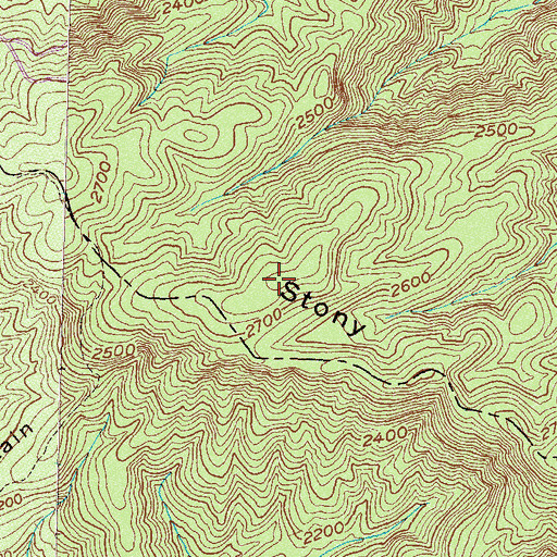 Topographic Map of WZLI-FM (Toccoa), GA