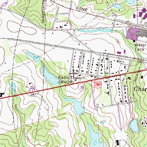 Topographic Map of WTCQ-FM (Vidalia), GA