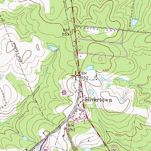 Topographic Map of WSAA-FM (Warrenton), GA